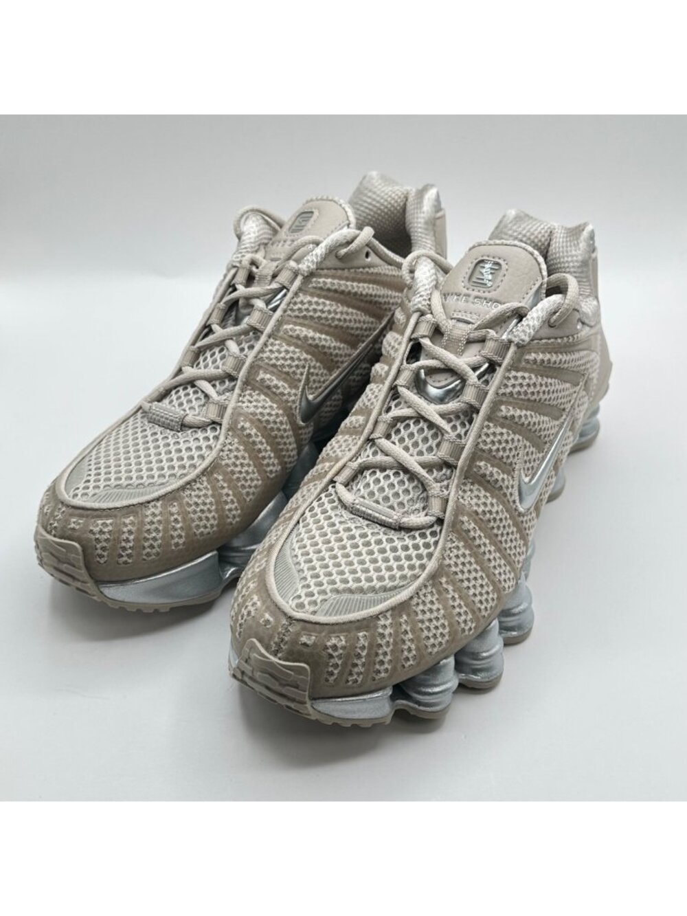 Women's Nike Shox TL Cream 2 Black Metallic Silver Size 8.5 IH2559-200 NEW